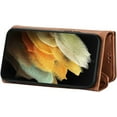 thumbnail image 3 of Wallet Case for Samsung Galaxy S21 Ultra (not s21) for Women, Shoulder Crossbody Purse Handbag Neck Strap Lanyard Cover with ID Card Holder Phone Case for Samsung Galaxy S21 Ultra XK Brown, 3 of 18