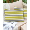 thumbnail image 6 of Pack of 2 Outdoor Pillow Covers, Yellow Gray White Geometric Stripes Waterproof Square Throw Pillowcase Cushion Decorative Pillow Covers for Couch Patio Tent, 20x12 in, 6 of 6