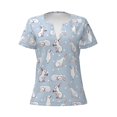 thumbnail image 2 of Uemuo Rabbit Is Eating Carrots Drawing Women's Deep V-Neck Low Cut Tops - Casual Loose Fit with Stainless Steel Loop, Soft, Breathable, Perfect for Office, Travel, and Daily Wear-XX-Large, 2 of 5