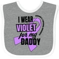 thumbnail image 3 of Inktastic I Wear Violet for My Daddy Hodgkins Lymphoma Awareness Boys or Girls Baby Bib, 3 of 4