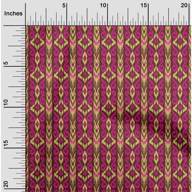 oneOone Cotton Poplin Fabric Stripe & Swirl Ikat Print Sewing Fabric BTY 56 Inch Wide