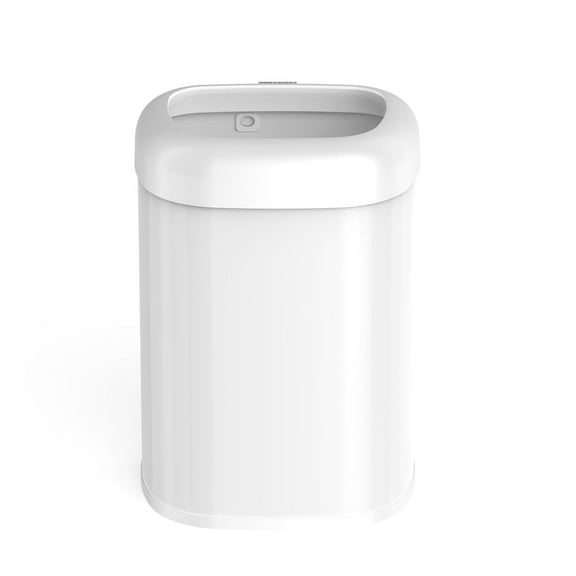 Nine Stars Open-Top Kitchen Trash Can, 21 Gallon Stainless Steel, Hands-Free Open Top Garbage Bin, White