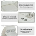 thumbnail image 4 of Power Reclining Sectional Sofa, Living Room Furniture Set with USB Chargers and Storage Console, Leather Recliner Sofa for Living Room/Apartment/Office/Home Theather (Creamy White), 4 of 5