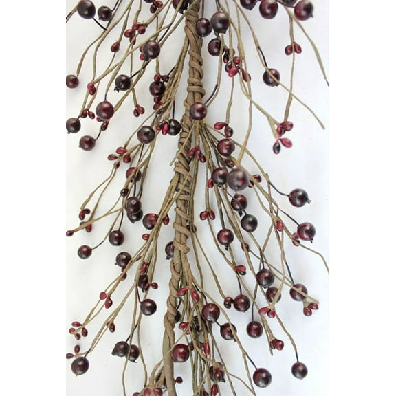 EV-45R Primitive Pip Berry Garland in Burgundy Color - 5 foot / 60 inches Length, Christmas / Holiday Décor, Home Décor, Wedding, Fireplace, Kitchen and Dining Table Décor