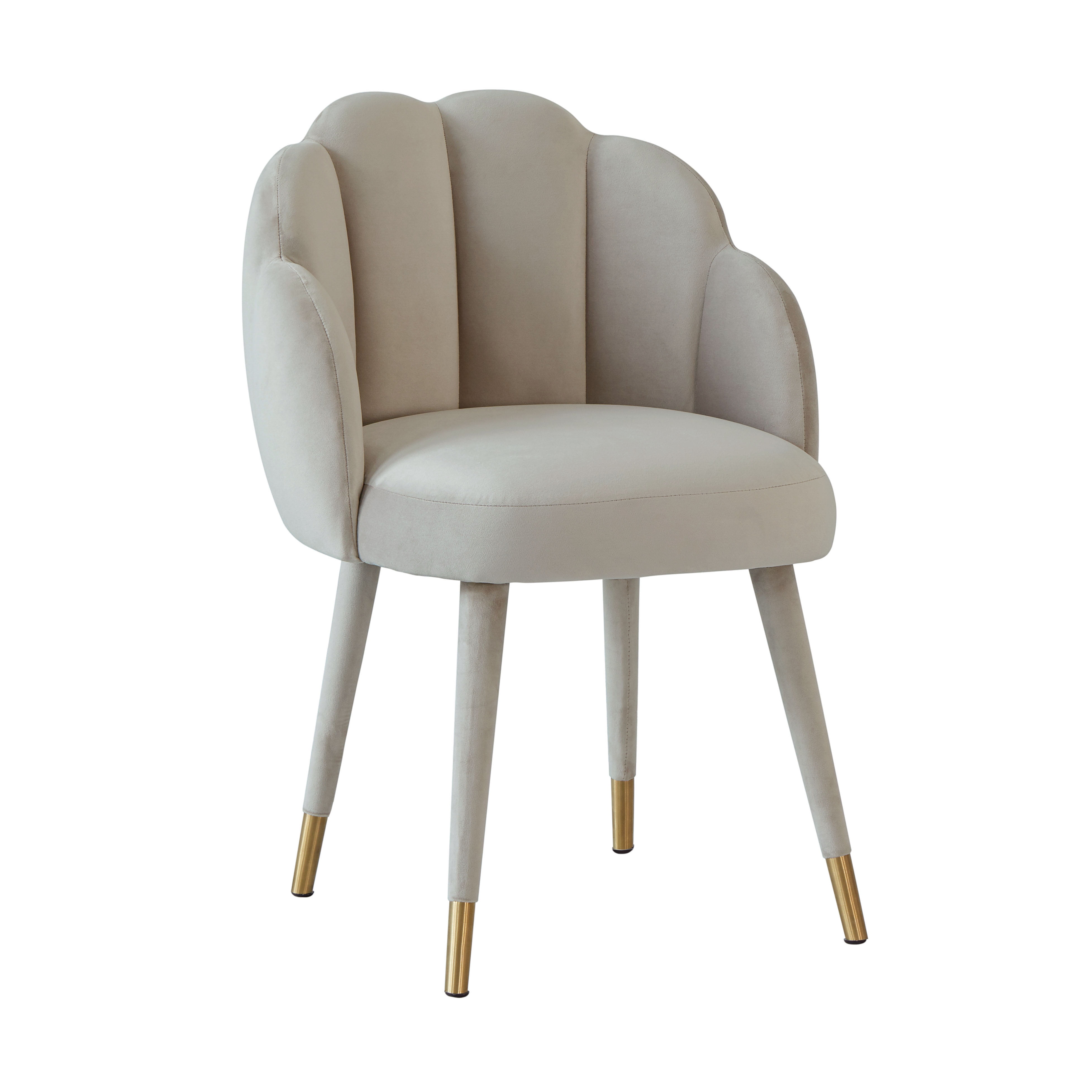 TOV Furniture Gardenia Tufted Light Grey Velvet Dining Chair