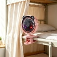 thumbnail image 6 of COM1950s Clip on Fan USB Rechargeable, Portable Desk Fan Mini with Ambient Light and Bear Ear Design, Quiet Stroller Fan for Dorm, Office and Travel, 6 of 6