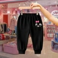 thumbnail image 3 of YUEHUA Girls' Sweatpants Super Soft Athletic Performance Pants Wide Leg Drawstring Baggy Pants Athletic Joggers Sweat Trousers, Size 7-8 Years, 3 of 7