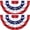 3x6FT 2 Pack, variant on 6 Pack Heritage American Flag Bunting 3 x 6 FT - 4th of July Patriotic Decorations, USA Pleated Bunting Fan Flags, Red White & Blue Patriotic Half Fan Banner Outdoor Decor for 250th Independence Day