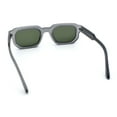 thumbnail image 7 of Retro Mod Narrow Rectangle Horn Rim Beveled Thick Plastic Sunglasses Grey - Green, 7 of 7