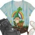 thumbnail image 4 of Ounisa St Patty's Day Shirt Women 2025 Casual Plus Size Short Sleeve Irish Clover Shirts Funny Saint Patrick's Tunic Tops, 4 of 6