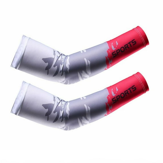 New Sportswear Summer Cooling Running Outdoor Sport Arm Cover Sun Protection Arm Sleeves ROSE RED M STYLE1