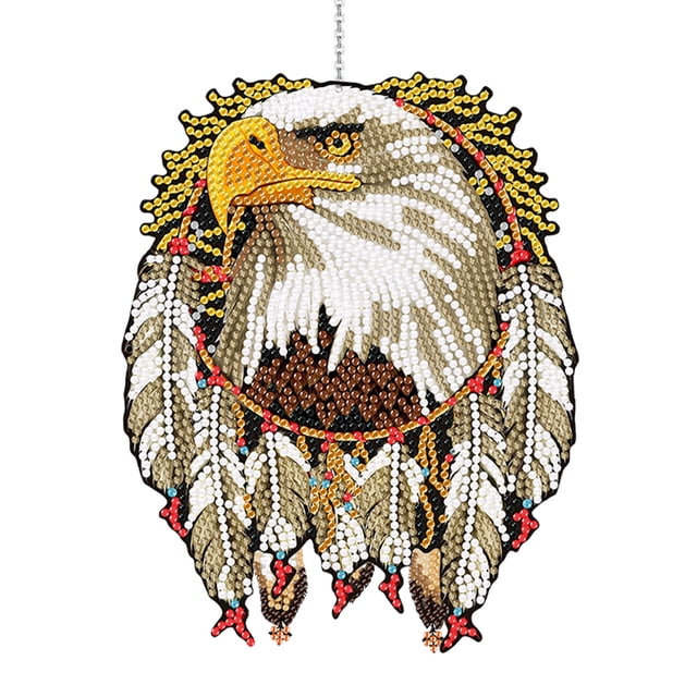 (D026) Diamante Punteado DIY Artística Acrílica (un Lado Con Diamantes) Águila 15*20cm