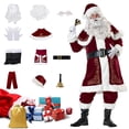 thumbnail image 2 of Conjunto de disfraz de Papá Noel para hombre y mujer, traje de cosplay de terciopelo rojo de lujo, ropa elegante para adultos, vestido de fiesta de Navidad, atuendo decorativo, 2 of 5