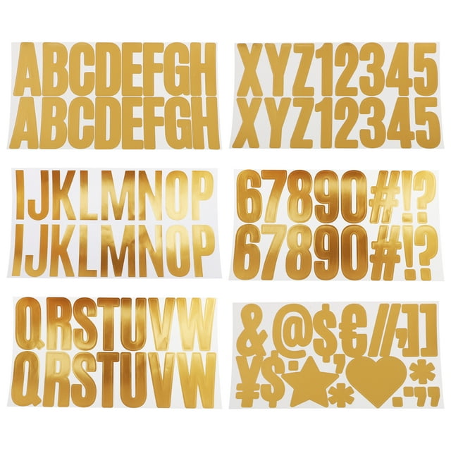 SHISUYAN 6 Sheets Adhesive Vinyl Letter Number Stickers Alphabet Numbers Signs Sticker for Mailbox Window Door Cars Business Address