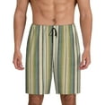 thumbnail image 1 of Balery Colourful stripes Pantalones cortos de pijama de punto de algodón para hombre con cinturilla y bolsillos-3X-Large, 1 of 6