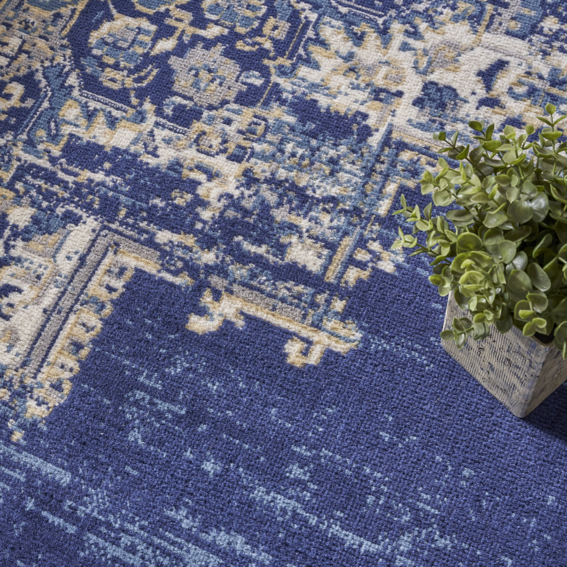 Nourison Grafix Persian Navy Blue 8'6" x 12' Area Rug, (9x12)