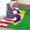 thumbnail image 4 of Manta de microfibra ultra suave con bandera brasileña y estadounidense, manta de microfibra para todas las estaciones, manta cálida para cama, silla, sofá, sala de estar, cuna de 40 x 30 pulgadas, 4 of 7