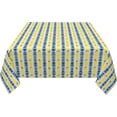thumbnail image 4 of Square Tablecloth 60 x 60 Inch, Blue Yellow Provence Style Stripe Kitchen Square Table Cloth Comfortable Tablecloths Dining Table Cover for Buffet Table, Parties, Holiday Dinner, Wedding, 4 of 8