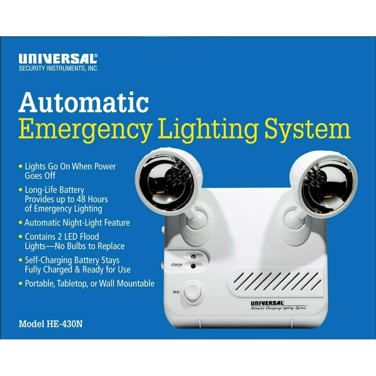 hans Oh husdyr Universal Security Automatic Emergency Lighting System HE-430N - Walmart.com