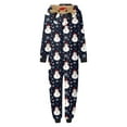 thumbnail image 4 of Michellecmm Family Matching Pajamas Christmas Casual Long Sleeve Jumpsuit Zip Hooded Romper Sleepwear, 4 of 7
