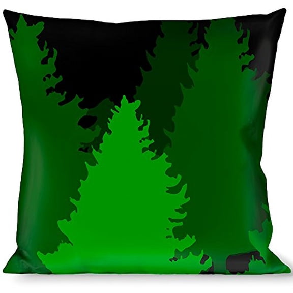 Buckle-Down Throw Pillow - Pine Tree Silhouettes Black Greens