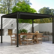 Mirador 10x 12 Outdoor Pergola, 88S Steel Frame w/ Adjustable Louvers Roof for Garden, Patio, Backyard, Charcoal