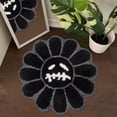 thumbnail image 1 of Alfombra de baño Shovagy Trippy Happy Face Horror Goth Ghost Black, 1 of 6