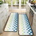 thumbnail image 4 of Kitchen Rugs Sets Of 2,Colorful Gradient Checkerboard Checkered Pattern Anti Fatigue Kitchen Mat Rugs Non Slip Washable,Decorative Kitchen Floor Mats for Kitchen,Sink,Laundry,17"x47"+17"x47", 4 of 5