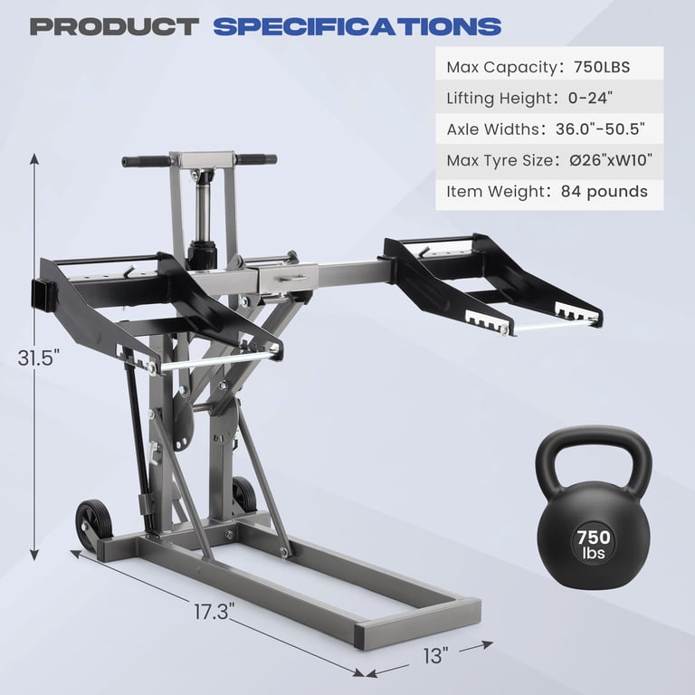 Erommy Hydraulic Lawn Mower Lift Jack with 3 Height Adjustment