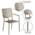 thumbnail image 2 of Gold Indoor-Outdoor Steel Patio Arm Chair with Square Back, 2 of 9