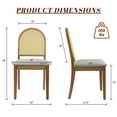 thumbnail image 2 of Dayalane Farmhouse Rattan Backrest Dining Chairs Set of 4, Modern Off-white Velvet Upholstered Kitchen Chairs Solid Wood Side Chairs for Kitchen Dining Room Living Room, Nature, 2 of 11