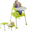 Costway Green 3 in 1 Baby High Chair Convertible Table Seat Booster Toddler Feeding Highchair