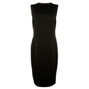 Women's Side Zip Slit Sheath Dress Blck 4