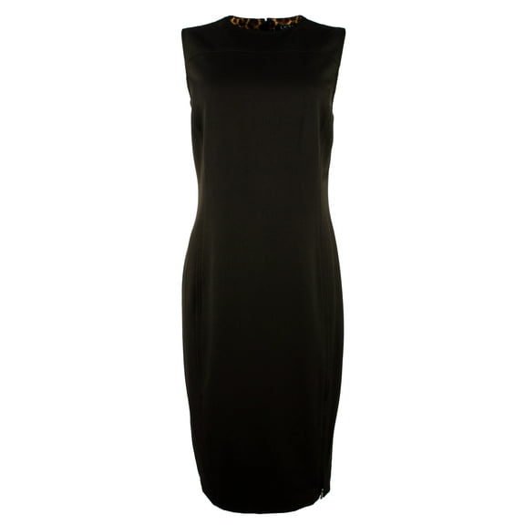 Women's Side Zip Slit Sheath Dress Blck 4