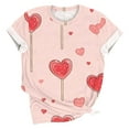 thumbnail image 4 of T-shirts for Women Valentine's Day Shirt Valentine's Day Printed T-shirt Short Sleeve Round Neck Pullover Blouses Top Women's Spring Summer Clothes, 4 of 5