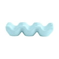 thumbnail image 3 of 6 Holes Egg Tray Holder Refrigerator Glazed Ceramic Holds 6 Fresh Eggs Egg Storage Lattice Egg Container for Household Drawer Light Blue, 3 of 7