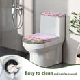 thumbnail image 4 of HELLHERO Floral Pattern Stretch Toilet Lid Covers & Stretch Fit Soft Elastic Bottom with Pack of 2 Toilet Top Cover, 4 of 8