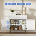 thumbnail image 3 of Coffee Bar with 2 Doors & Drawer, Sideboard Buffet with Adjustable Shelves, Liquor Cabinet with Storage, Accent Cabinet Console Table for Living Dining Room, White, 3 of 9
