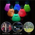 thumbnail image 2 of Toystoory 6 Pieces LED Badminton Luminous Lighting Night Training Nylon Shuttlecocks Sponge Head Ball for Backyards Indoor Activities Type2 NO2, 2 of 6