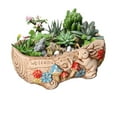 thumbnail image 2 of Flowerpots with Dish Ceramic, Meaty Flower Pot Ceramic Big Flower Pot Simple Large Caliber Thick Pottery Meaty Plants Plate Rabbit Flower Pot New Styles, Flower Pots, 2 of 5
