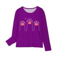 thumbnail image 4 of UPPADA Cute Tops for Girls Funny Print T-Shirts Crew Neck Long Sleeve Pullover Casual Comfy Kids Shirts Graphic Sweatshirt 11 Years,, 4 of 5