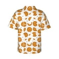 thumbnail image 3 of Balery Yellow Biscuit Print Men's Hawaiian Shirts Short Sleeve Beach Shirt Relaxed Fit Vacation Button Down Shirts-XX-Large, 3 of 9