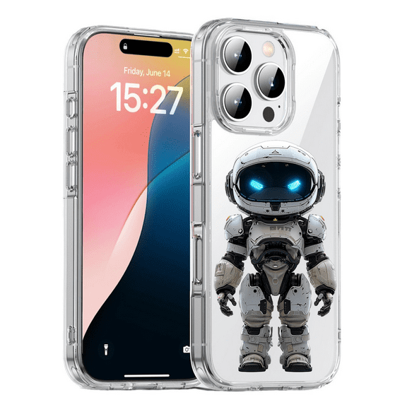 HZSY. Protective Gel Phone Case for iPhone 16 - Printed Fierce little robot