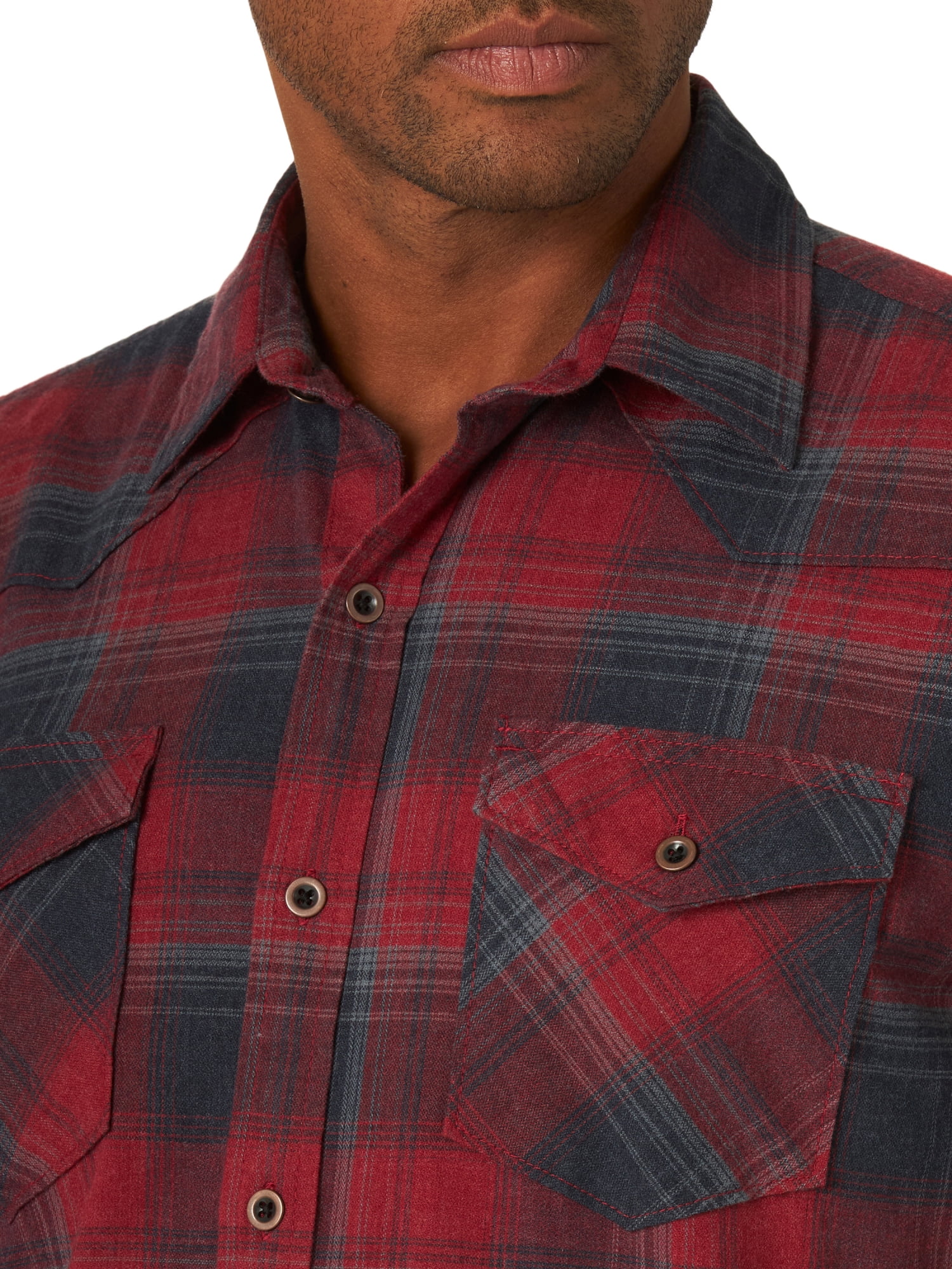 Wrangler Men's Premium Slim Fit Plaid Shirt