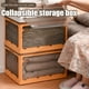 thumbnail image 3 of Bin De Almacenamiento Apilable De Caja De Plástico Plegable Con Tapa De Apertura De Puerta De 4 Lados Y Ruedas Para La Organización Domiciliaria Toyos De Armario, 3 of 7