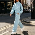 thumbnail image 6 of Stamzod Fall Winter Clothes for Girls 10-12 Casual Cropped Zip Up Sweatshirt and Barrel Sweatpants Girls 2 Piece Outfits Blue 9-10Years, 6 of 10