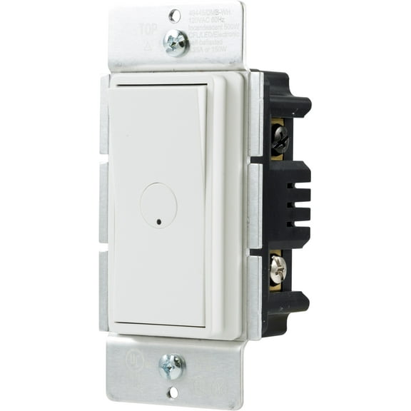 UltraPro MyBright Dimmer with Rocker Switch, Single-Pole, White, 120V, 0 Watts, 49445