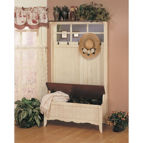 French Country Hall Tree With Storage Bench