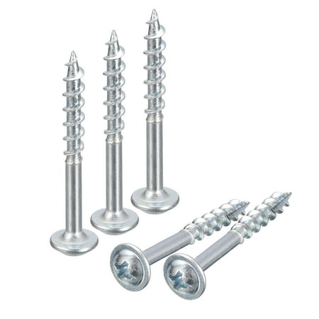 

#8x1-1/2 Pocket Hole Screws 50 Pack Phillips Drive Self Tapping Wood Screws Zinc Plated