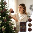 thumbnail image 5 of Christmas Decorations 6 PCS Flocked Christmas Balls Ornaments Set Multiple Styles Of Christmas Tree Decorations, 5 of 8
